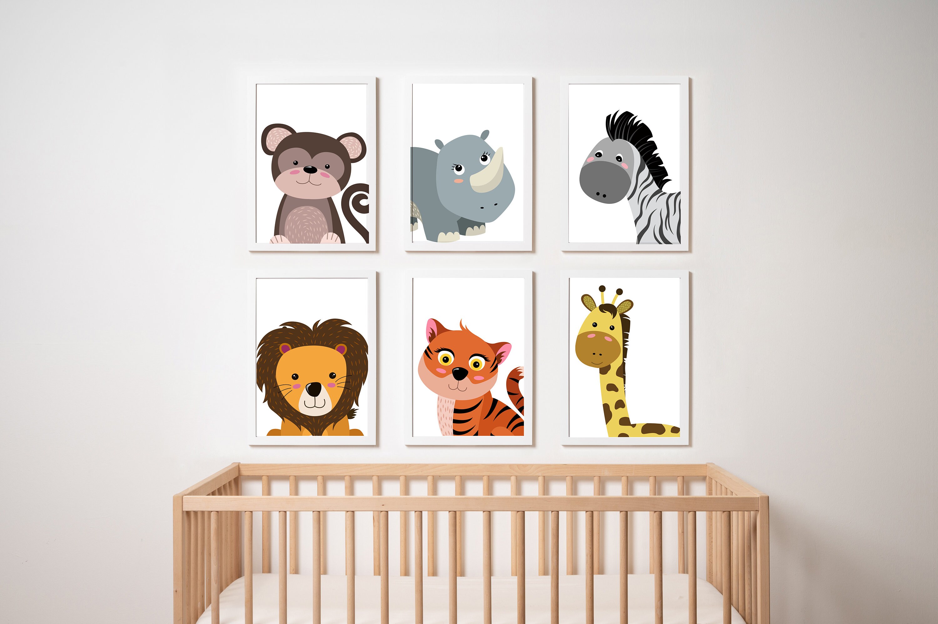Jungle Animals Nursery Decor Prints, Kids Bedroom Prints, Nursery Wall ...