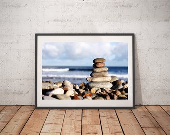 Pebbles Beach Photography -  Ocean Digital Print - Nature Photography - Modern Home Décor - Printable Wall Art - INSTANT DOWNLOAD