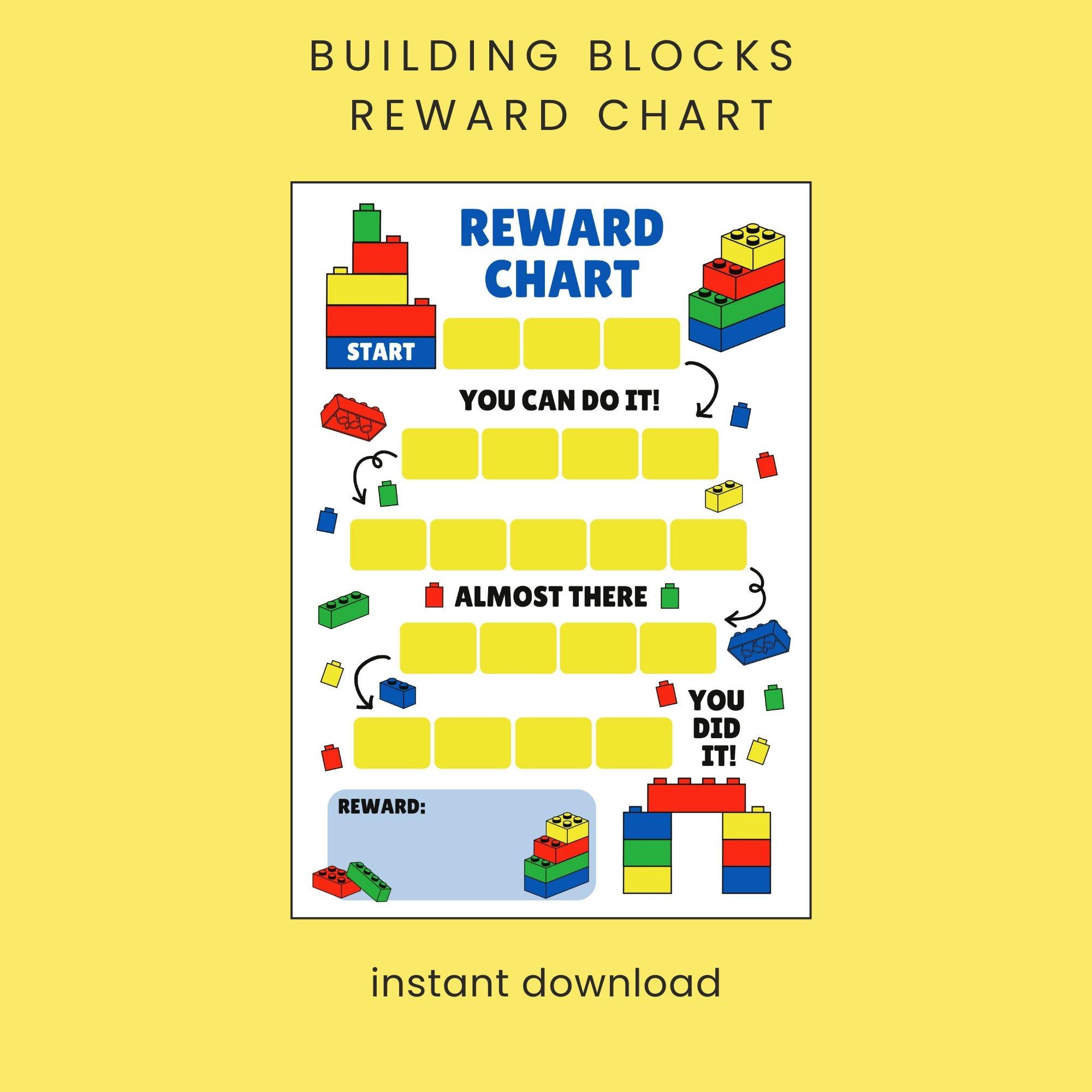 Building Blocks Reward Chart, Block Sticker Chart,kids Behaviour Chart,  Toddler Potty Chart Printable, Instant Download PDF - Etsy