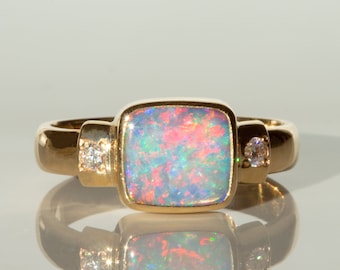 14K Australian Opal Doublet Ring Fine Jewellery