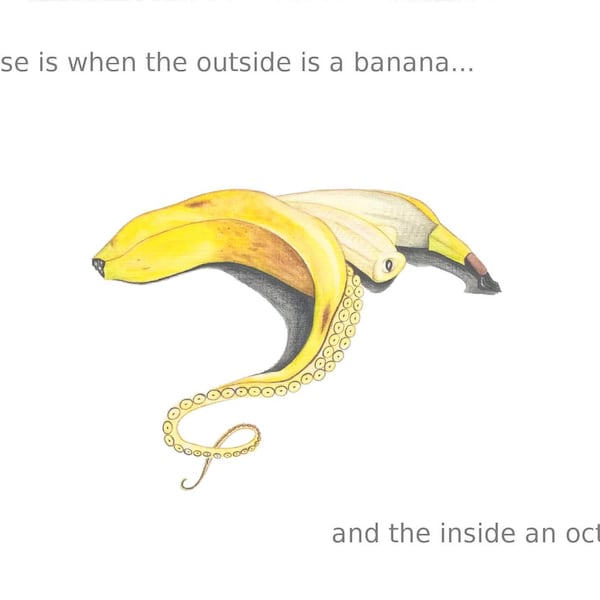 Banana Octopus bild bild bilder essen obst essen obst banane art Überraschung Grußkarte Kunst