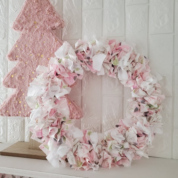 Pink Rag Wreath