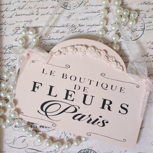 Pink Parisian Wood Sign: French Shabby Chic Decor