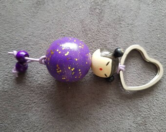 Punkin is en.bois hand beaded keychain