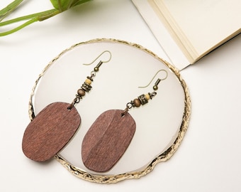 Wood Earrings, big earrings, statement earrings, large earrings, bohemian earrings, hippie earrings, boho earrings