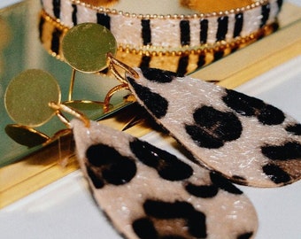 Leopard jewelry set, Leopard Earrings, Animal Print Jewelry
