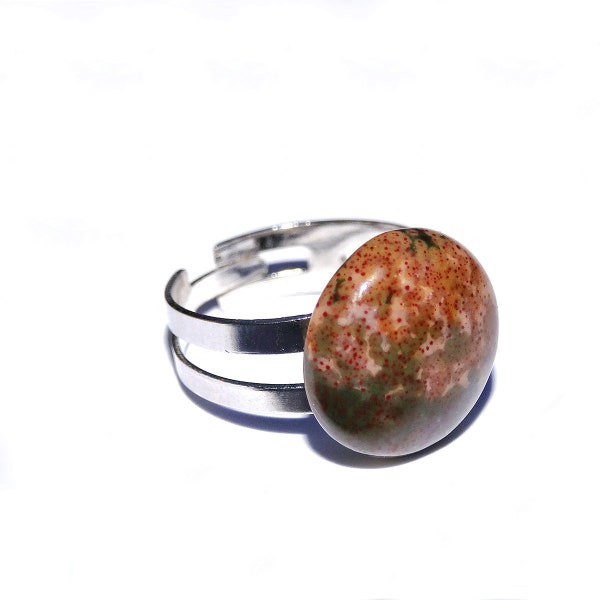 Edelsteen Ring, Cabochon ring bruin verstelbaar, Cadeau voor vrouw