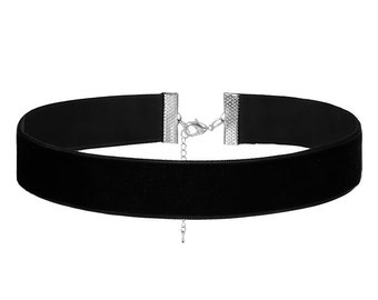 Black Velvet Choker Necklace Gothic Ribbon, Black Choker Necklace