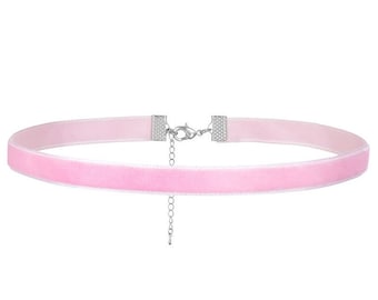 Velvet pink Choker, Pink Choker Necklace, Pink velvet choker