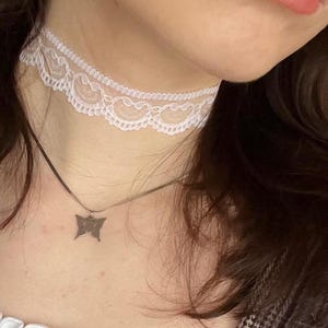 Lace Choker, Choker Chain, White Lace Choker