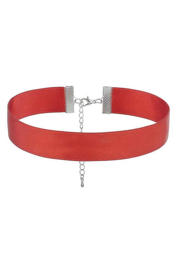 Red satin choker discount
