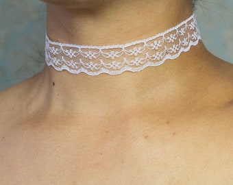 Choker, Choker Kette, Choker mit weißer Spitze