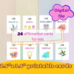 Affirmationskarten für Kinder, Digitale Ermutigungskarten für den Alltag, druckbare motivierende selbstgemachte Karten