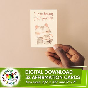 32 carte di incoraggiamento per i bambini da parte della madre, Carte di affermazione quotidiane stampabili, Frasi ispiratrici per i bambini da parte di papà, Genitorialità positiva