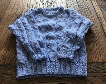 011 Denim Blue cabled jumper/sweater 32" chest