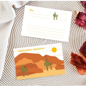 Postal de Arizona AZ 8,5” x 5,5” - Plantilla imprimible para descarga digital