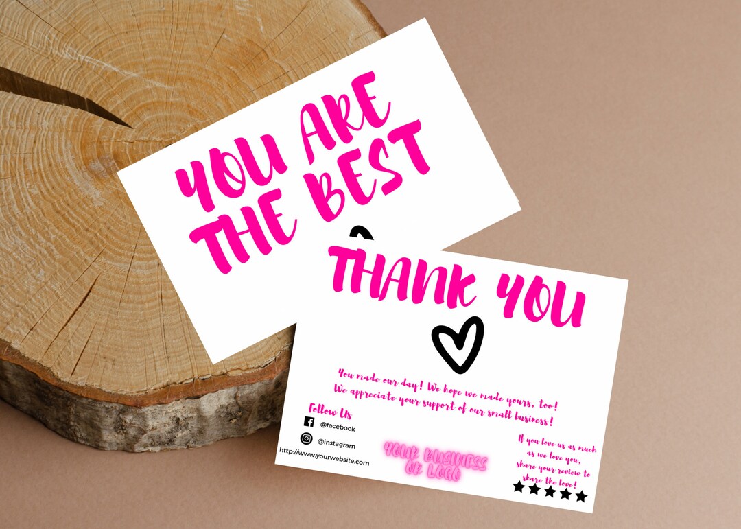 Thank You Order Insert Card: Editable Business Postcard (digital ...