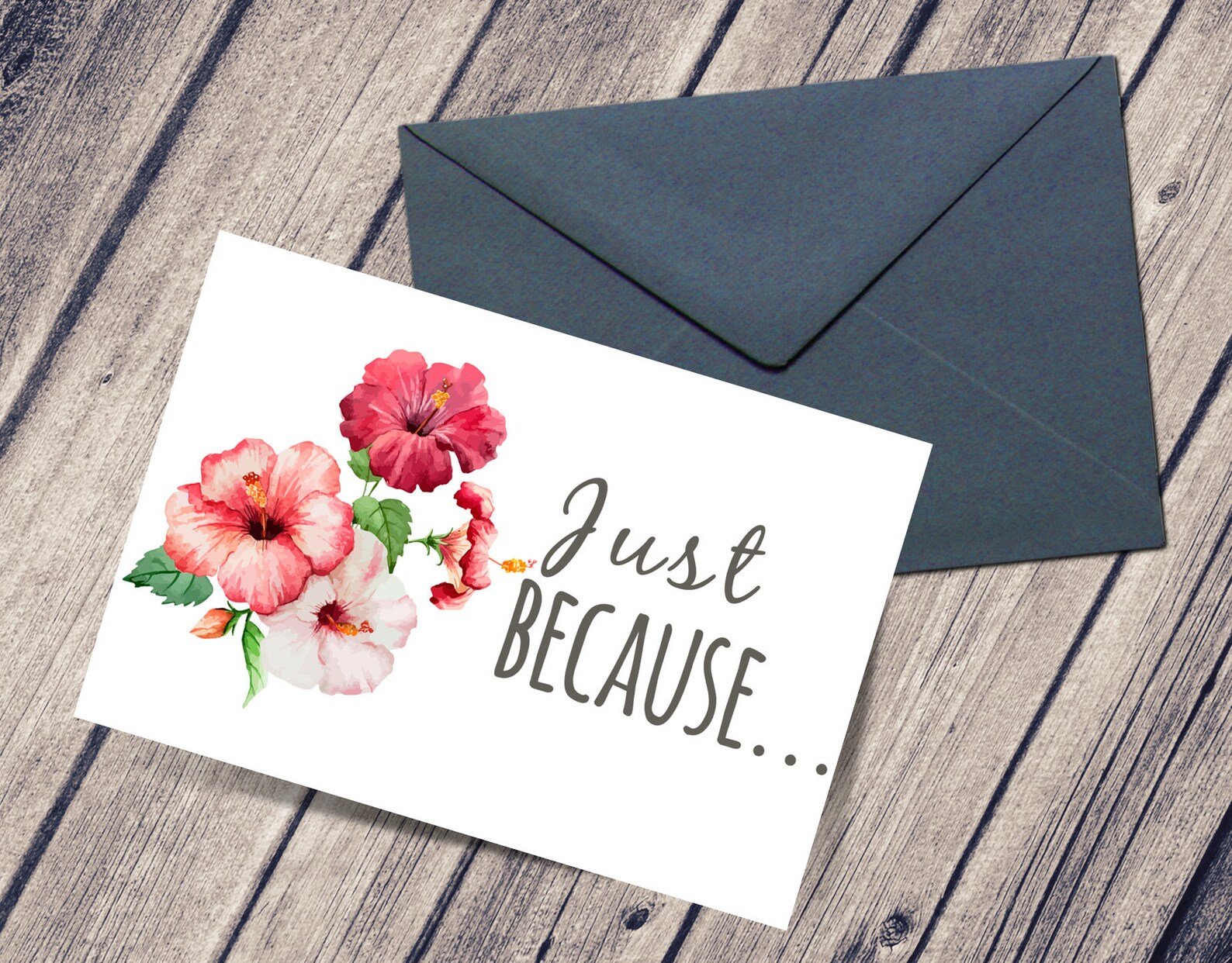 Just Because Card for Her, Printable, PDF Instant Download, 5x7 ...