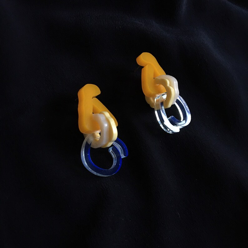 Boucles d'oreilles en acrylique couleur pastel Style original tige en argent 925 SST BO Lucy Cadeau pour elle image 9