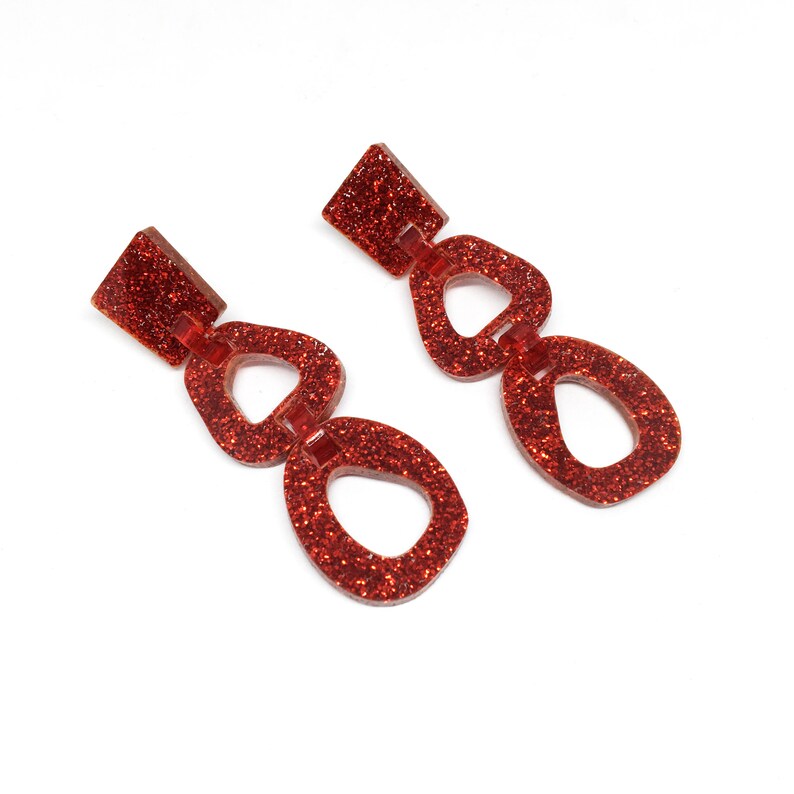 Puces en argent 925 Boucles d/'oreilles pendantes en acrylique Existe en diff\u00e9rents coloris