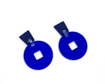Boucles d’oreilles acrylique translucide | BO formes anciennes | design original | cadeau femme | acrylic earrings
