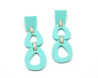 Boucles d'oreilles pendantes en acrylique • Plusieurs coloris au choix • Puces en argent 925 • SST BO Helena • Cadeau pour elle •