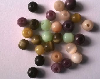 Set of 42 multicolored 6mm round beads