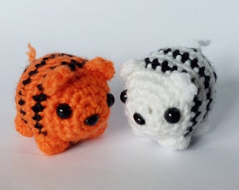 Tiny Baby 3cm Mini TIGER / White Tiger Crochet Animals Keepsake Gift - Pocket Pets!