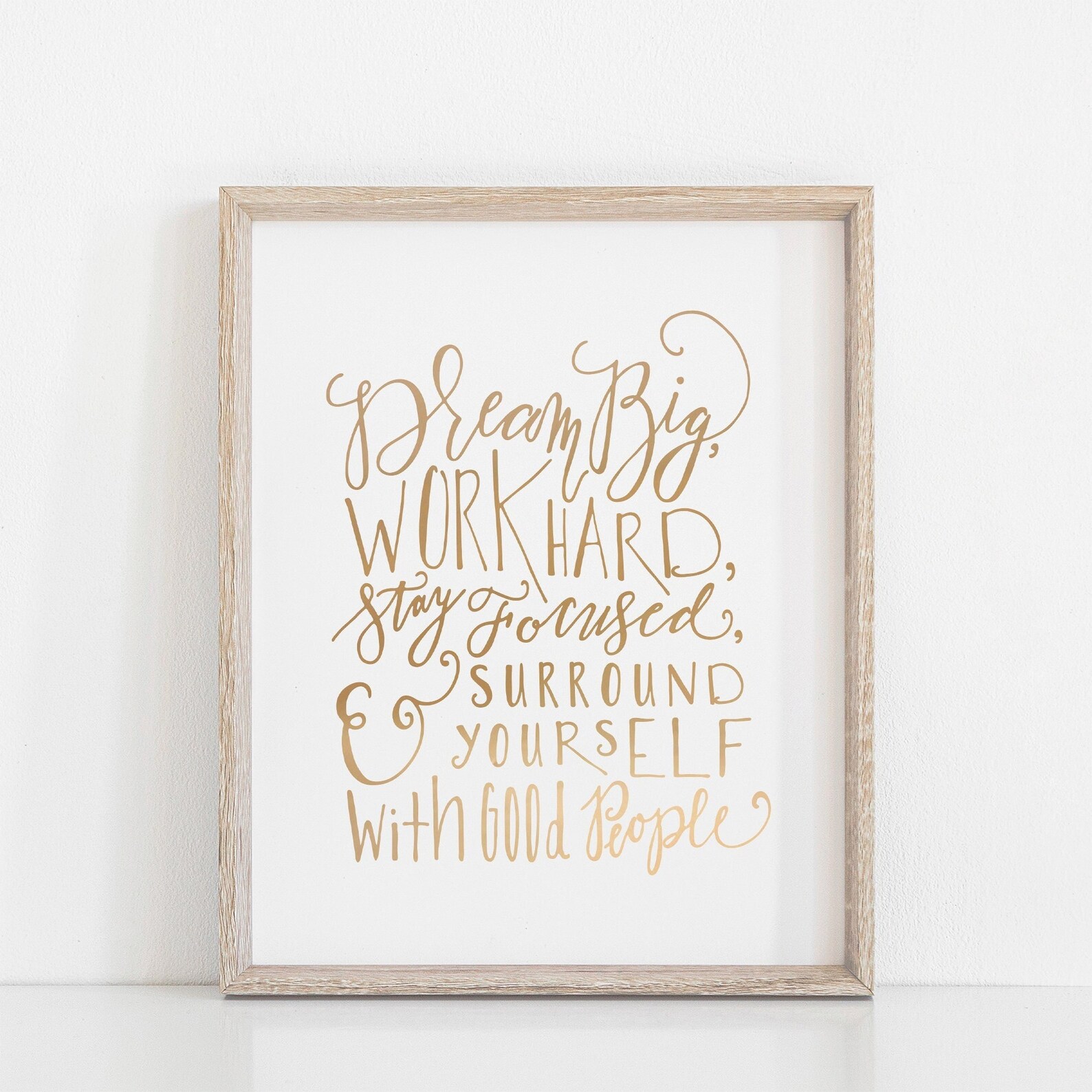 Office Decor Rose Gold Foil Print Wall Art Dream Big Wall Etsy