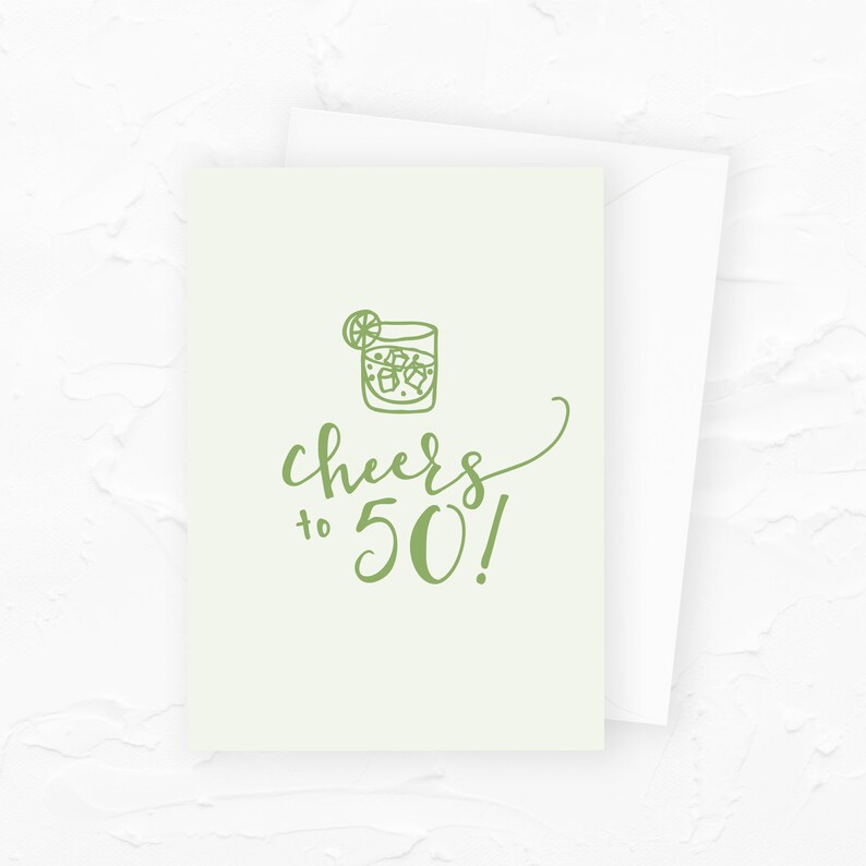 Happy 50th Birthday 50th Birthday Card Cheers to 50 Etsy Happy 50th Birthday 50th Birthday Card Cheers to 50 Etsy