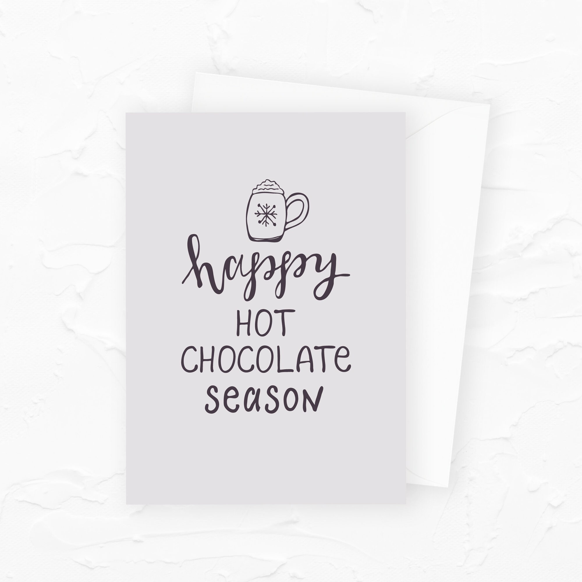 Happy Hot Chocolate Season Card Hot Chocolate Holiday Card Etsy