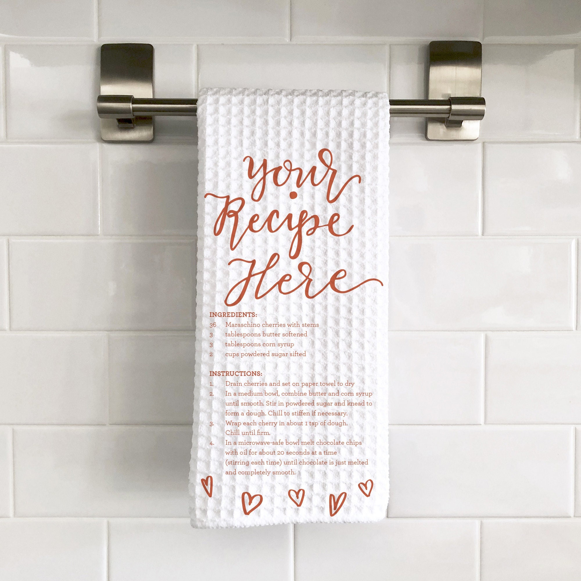 recipe cards into tea towels