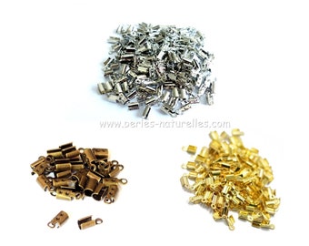 10 or 100 Cord Ends 2mm Terminators Bronze