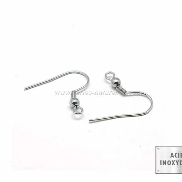 Stainless steel - 10, 100 or 1000 Stainless Steel Earring Hooks 20mm