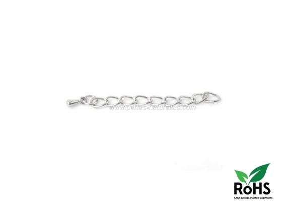 6 Extension chain with lobster clasps 76 x 4mm silver tone LC21