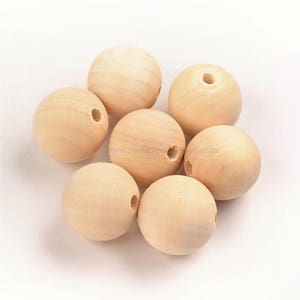 500 or 1000 Wood Beads Choose Diameter 8/10/12mm image 1