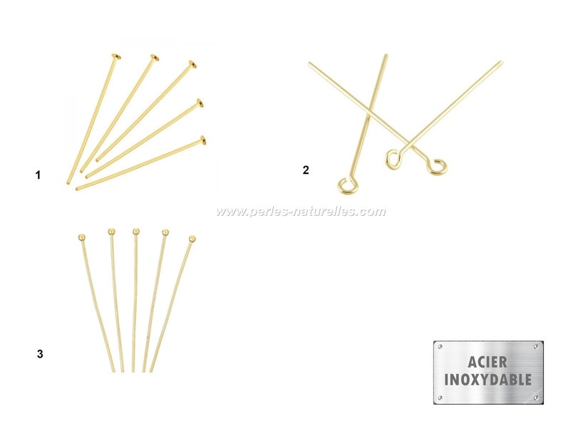 Acier Inox Tête Plate, Ronde ou Boule 10 ou 100 Clous en Acier Inoxydable image 1