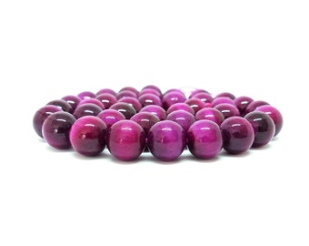 Tiger Eye Beads Grade AA - 4/6/8/10mm - 10 or 100 Beads Fuchsia