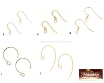 Gold Filled - Earring Hooks : 2 or 10