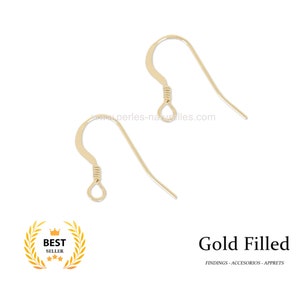 14K guldfylld - 2, 10 eller 100 öronkrokar 18x15mm - Kulfri - Guldkrok