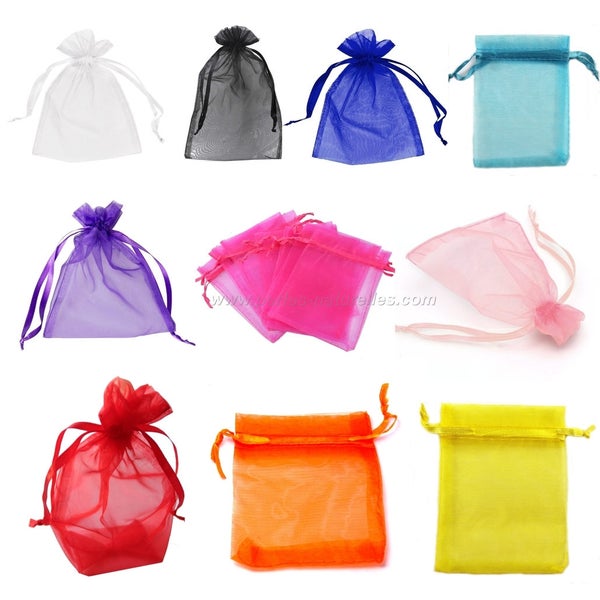 Organza - Farbe der Wahl - 9x12cm - 10 oder 100 Beutel - abnehmende Rate