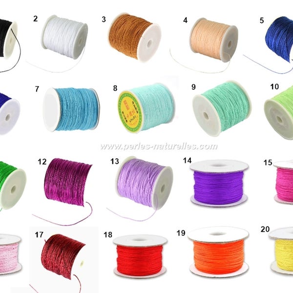 Fil Nylon Tressé 0.8mm - 1m ou 10m - Couleur au Choix