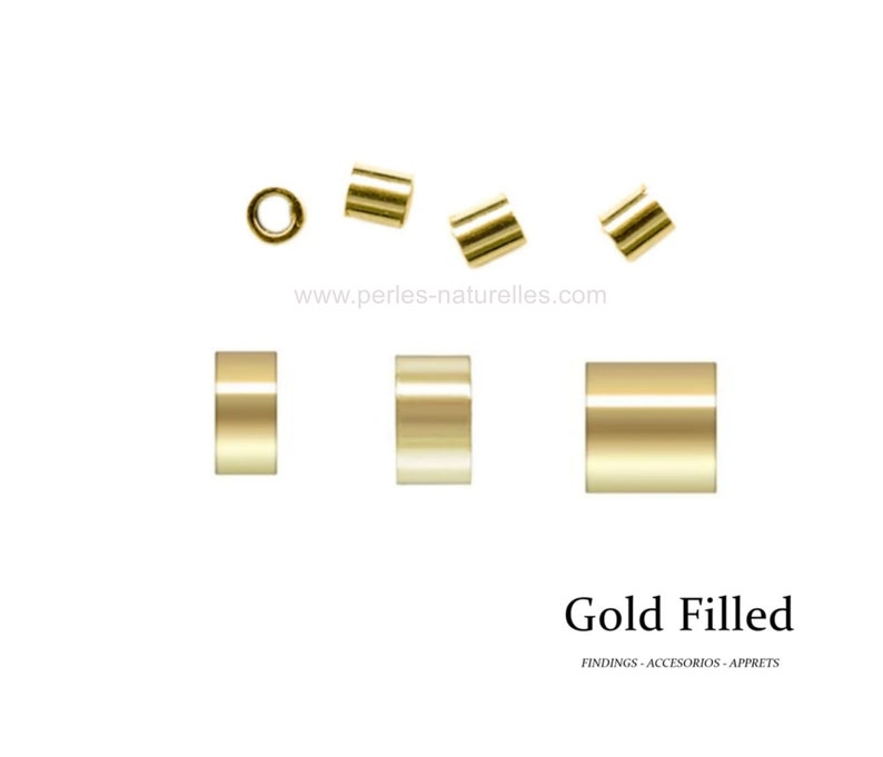 Gold Filled 2x1mm, 2x1.5mm, 2x2mm au choix Perles à écraser Gold Filled image 1