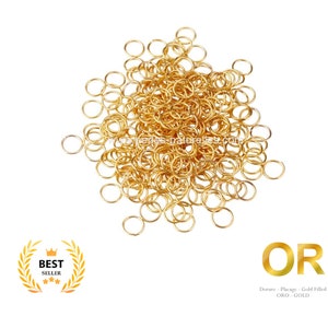 18K Gold - 4, 6 or 8mm - 10, 100 or 1000 Open Rings - Fine Gold Gilding