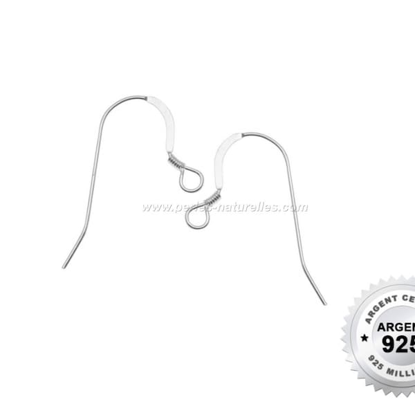 Argent 925 - 2/10/50/100 Crochets d'Oreilles 18mm - Argent 925