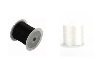 Fil Elastique 0.6mm ou 0.8mm - Noir ou Blanc