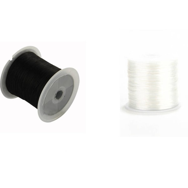 Fil Elastique 0.6mm ou 0.8mm - Noir ou Blanc