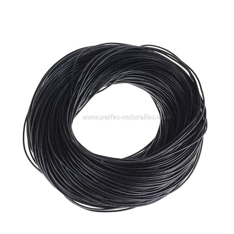 Black Leather Cord 1mm, 2mm or 3mm 1/10/50/100m image 1