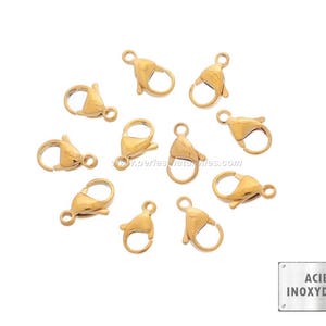 Acciaio inossidabile - 9 mm/10 mm/12 mm - Chiusure in acciaio inossidabile dorato 10/100/500