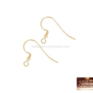 Gold Filled 14K 2 or 10 Earring hook 17mm With Ball image 1